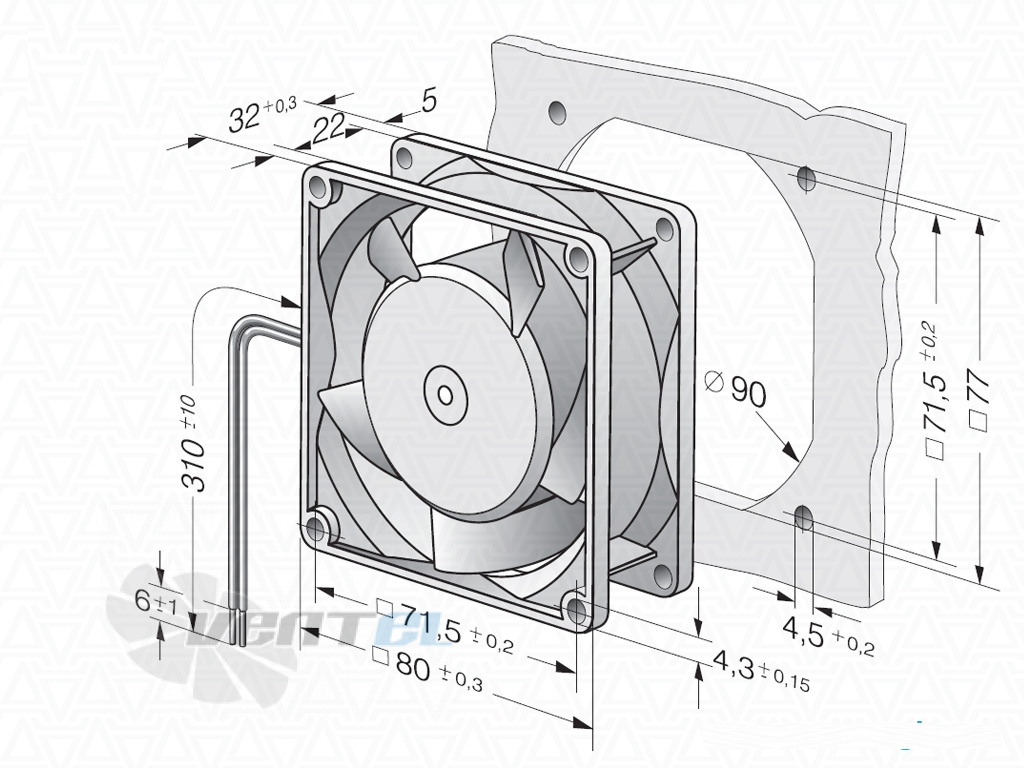 Tidar TIDAR RQD8032MS 80X80X32 КОМПАКТНЫЙ DC 24V - описание, технические характеристики, графики