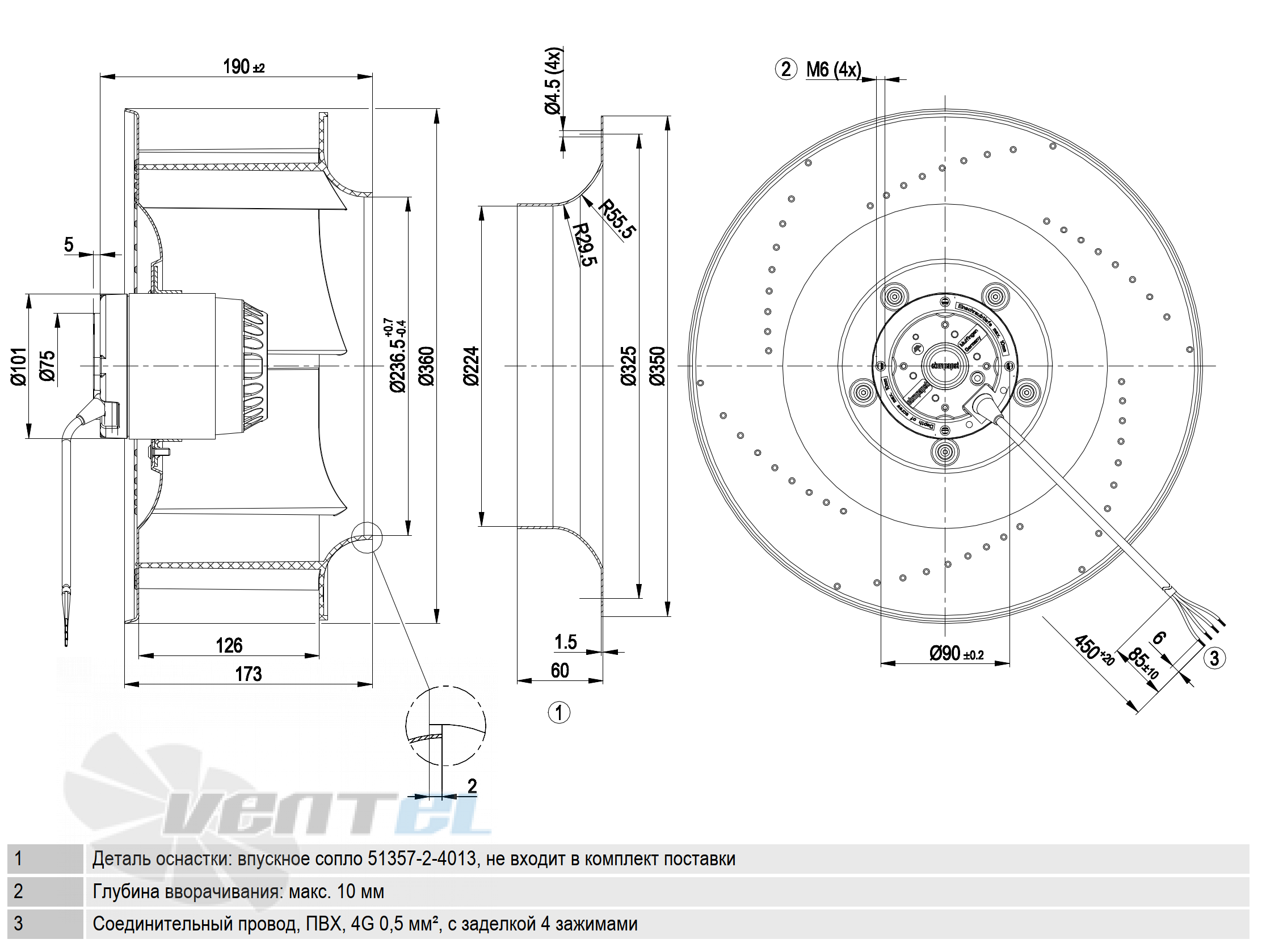 Ebmpapst R4E355-AG02-05 - описание, технические характеристики, графики