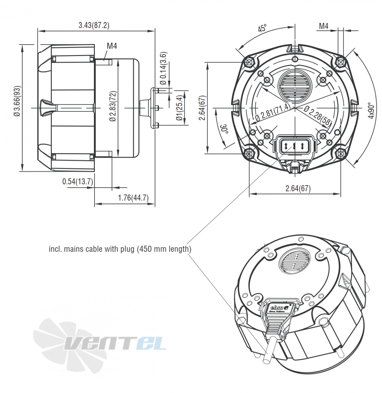 Ebmpapst M1G055-BD97-47 - описание, технические характеристики, графики