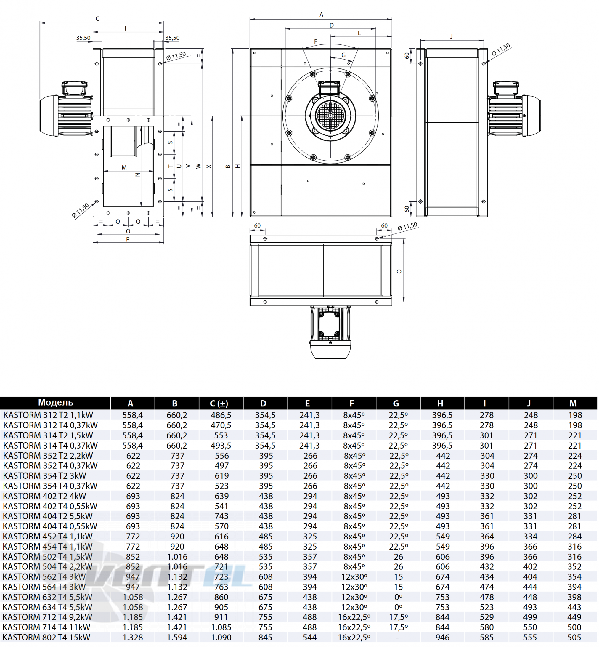 Casals CASALS KASTORM 352 T2 2.2 КВТ - описание, технические характеристики, графики