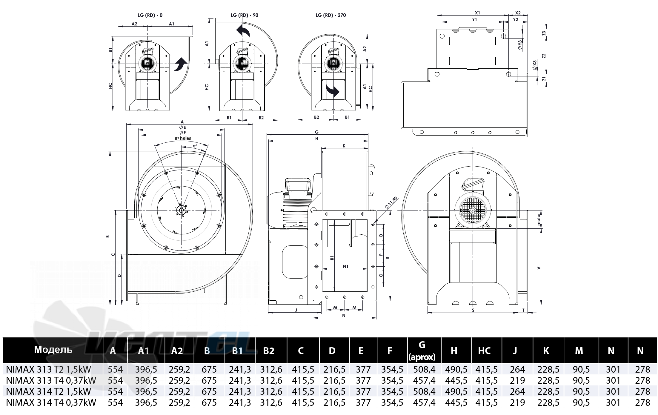 Casals CASALS NIMAX 313 T2 1.5 КВТ - описание, технические характеристики, графики