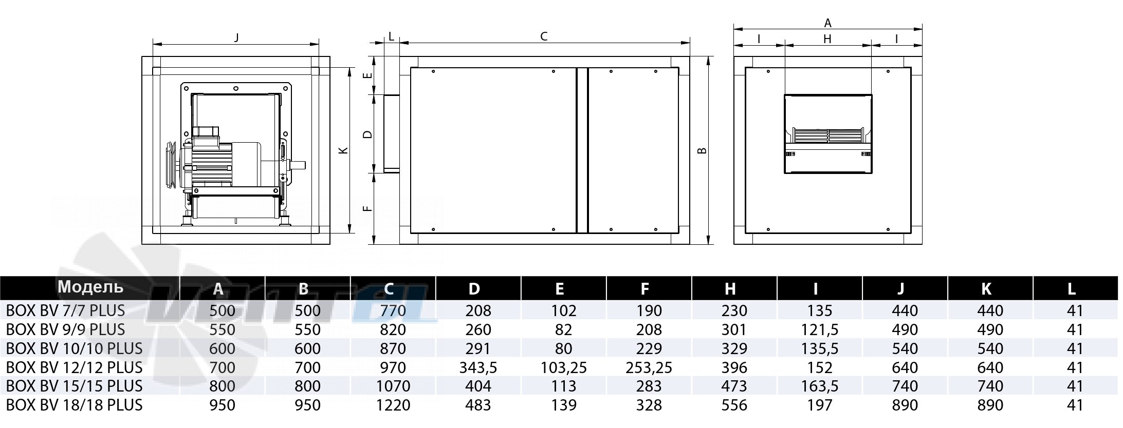 Casals CASALS BOX BV PLUS 9/9 0.55 КВТ - описание, технические характеристики, графики