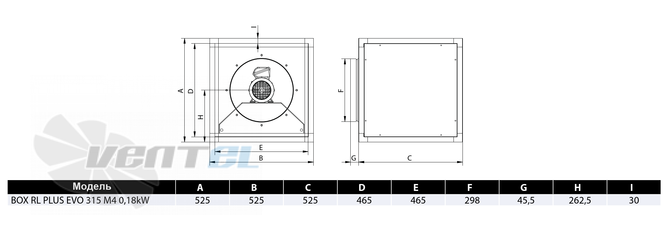 Casals CASALS BOX RL PLUS EVO 315 T4 0,18 КВТ - описание, технические характеристики, графики