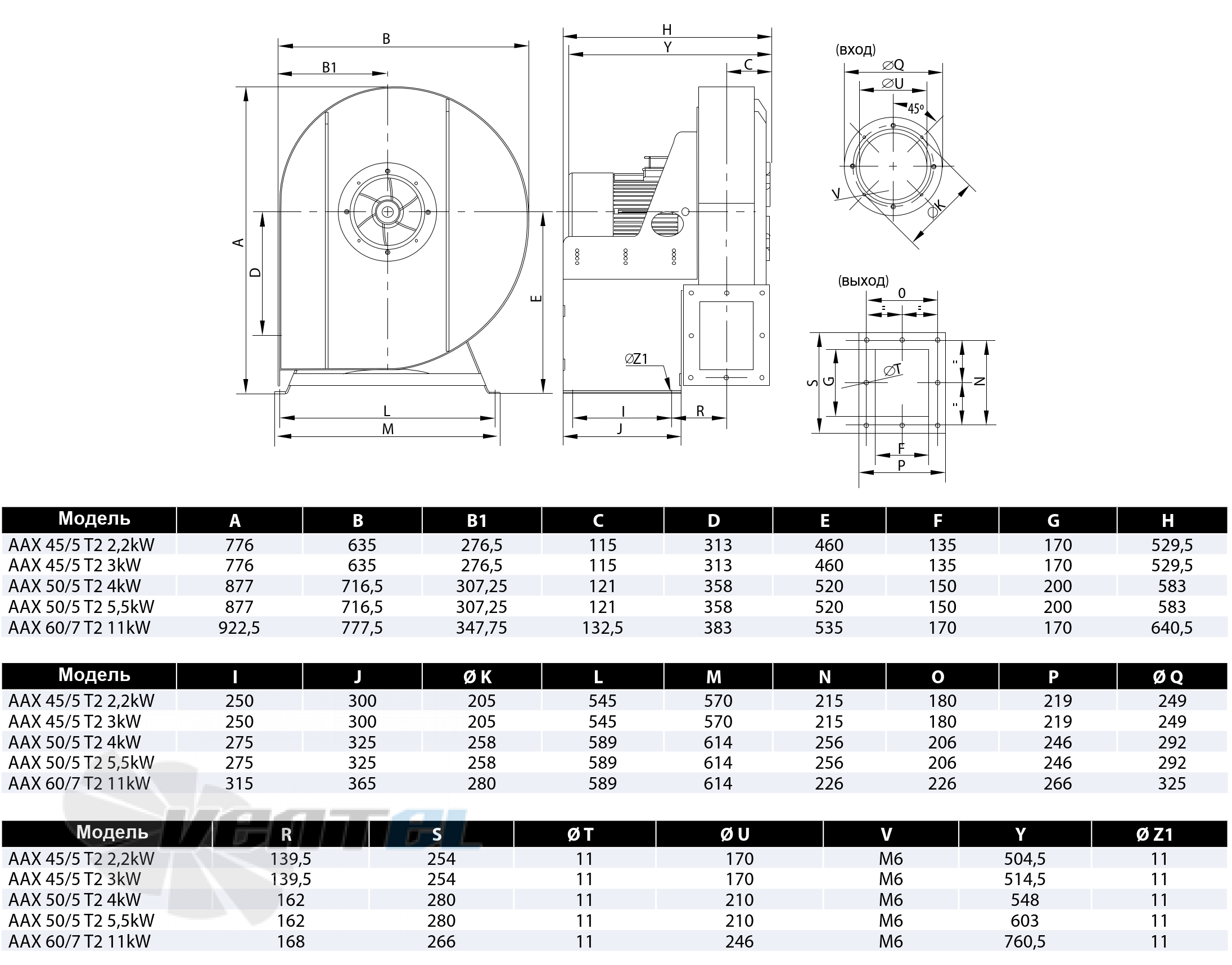 Casals CASALS AAX 45/5 T2 2.2 КВТ - описание, технические характеристики, графики