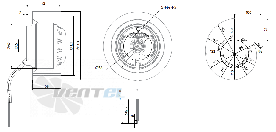 Blauberg BLAUBERG BL-F140A-2E-С01-01 - описание, технические характеристики, графики