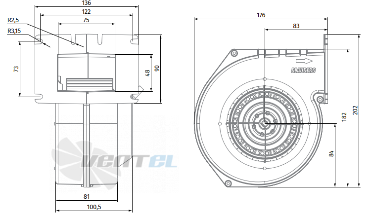 Blauberg BLAUBERG SL-F120A-2E-A01-11 - описание, технические характеристики, графики