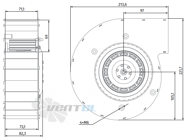 Blauberg BLAUBERG SL-F140A-2E-С01-21 - описание, технические характеристики, графики