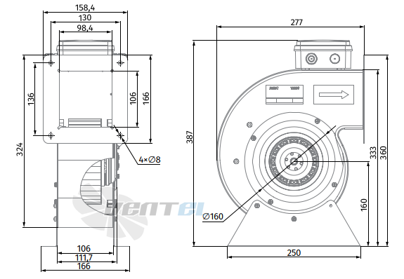 Blauberg BLAUBERG HELIX 160*62 2E - описание, технические характеристики, графики