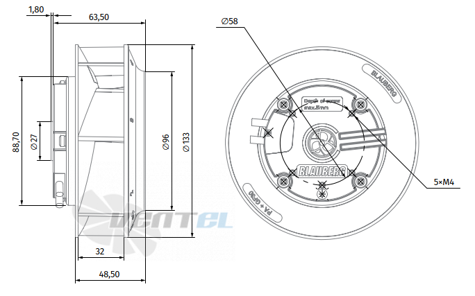 Blauberg BLAUBERG BX133-EE-B000 - описание, технические характеристики, графики