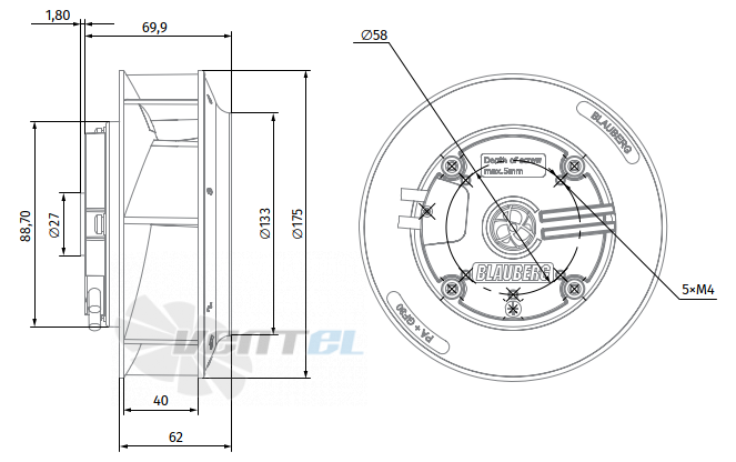 Blauberg BLAUBERG BX175A-EE-B000 - описание, технические характеристики, графики