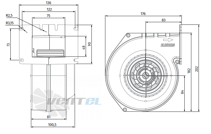 Blauberg BLAUBERG SL-F120B-EC-10 - описание, технические характеристики, графики