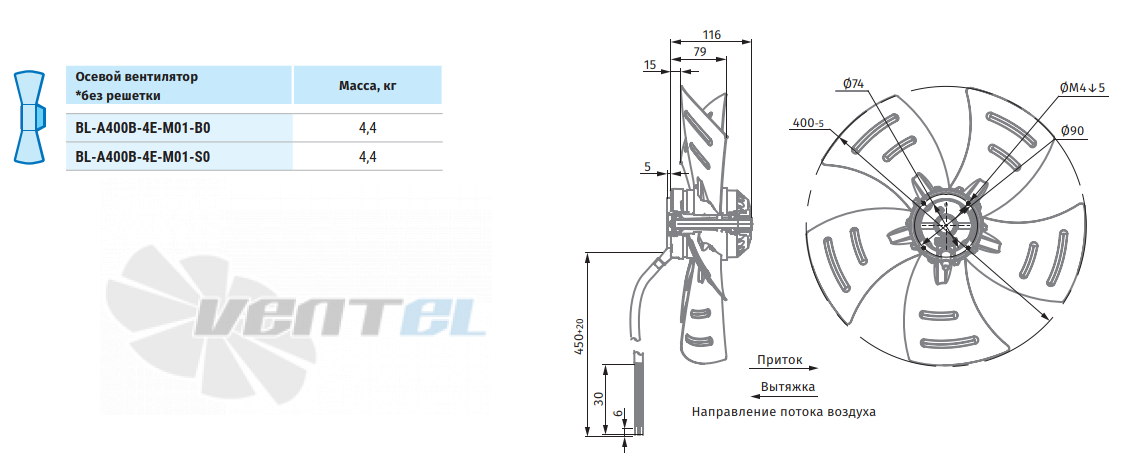 Blauberg BLAUBERG BL-A400B-4E-M01-B0 - описание, технические характеристики, графики