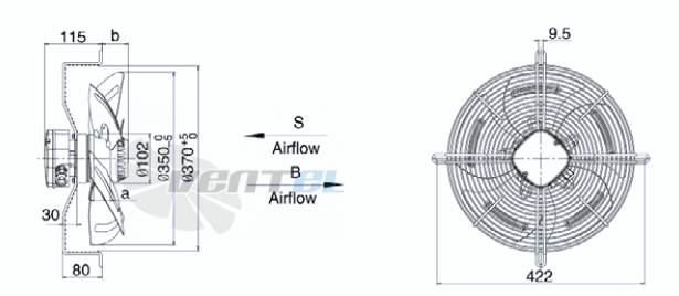 Weiguang YWF-4D-350-B-102/47-G - описание, технические характеристики, графики