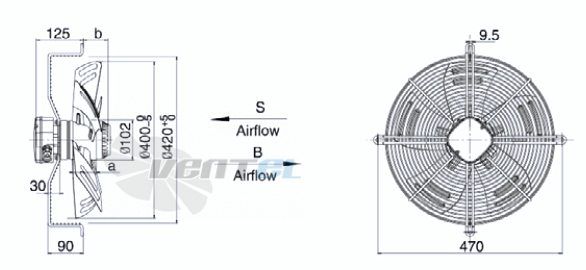 Weiguang YWF-4D-400-B-102/60-G - описание, технические характеристики, графики