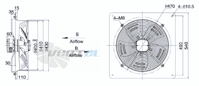 Weiguang YWF-4D-400-S-102/60-B0 - описание, технические характеристики, графики