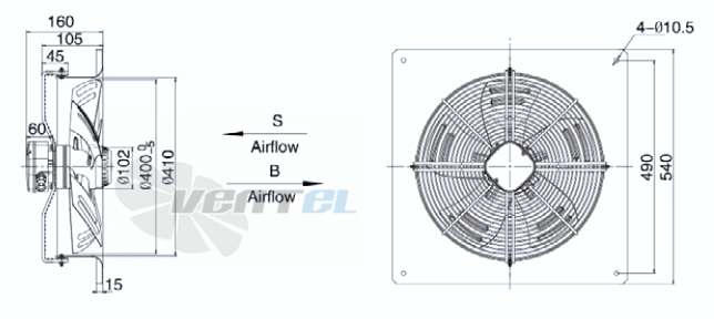 Weiguang YWF-6D-400-S-102/47-B1 - описание, технические характеристики, графики