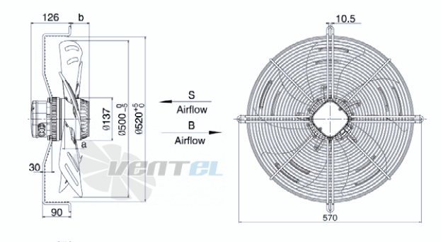 Weiguang YWF-8D-500-S-137/35-G - описание, технические характеристики, графики
