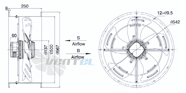 Weiguang YWF-8D-500-S-137/35-T - описание, технические характеристики, графики