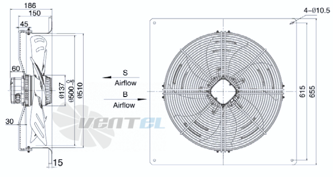 Weiguang YWF-4D-500-S-137/35-B1 - описание, технические характеристики, графики