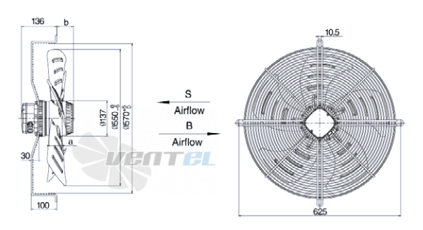 Weiguang YWF-8D-550-S-137/42-G - описание, технические характеристики, графики