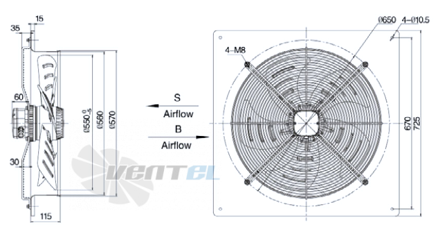 Weiguang YWF-6E-550-S-137/50-B0 - описание, технические характеристики, графики