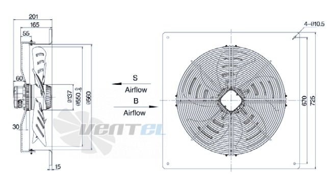 Weiguang YWF-6E-550-S-137/50-B1 - описание, технические характеристики, графики