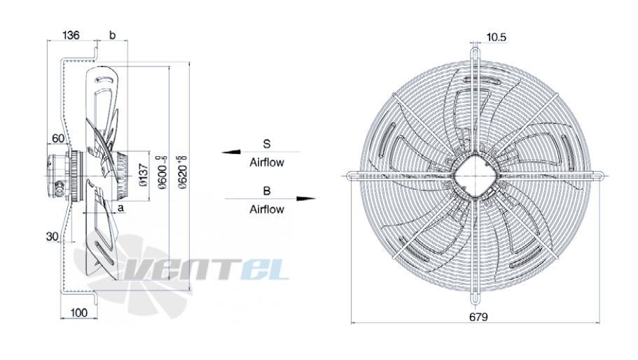 Weiguang YWF-8D-600-S-137/50-G - описание, технические характеристики, графики