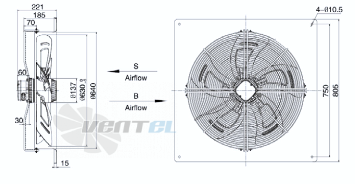 Weiguang YWF-4E-630-S-137/70-B1 - описание, технические характеристики, графики