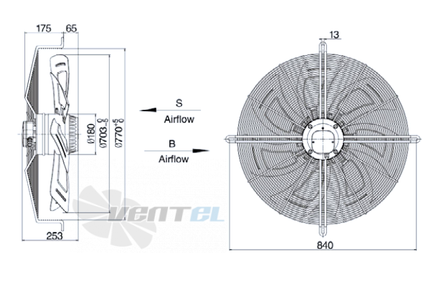 Weiguang YWF-12D-710-S-180/75-G - описание, технические характеристики, графики