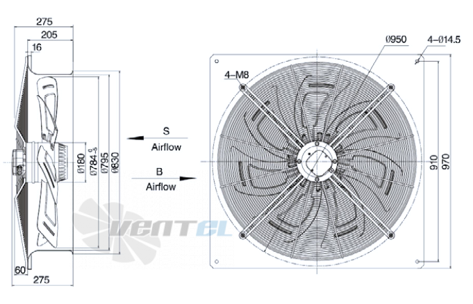 Weiguang YWF-6D-800-S-180/75-B0 - описание, технические характеристики, графики