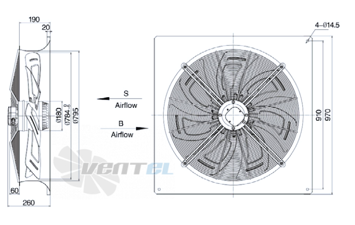 Weiguang YWF-6D-800-S-180/75-B1 - описание, технические характеристики, графики