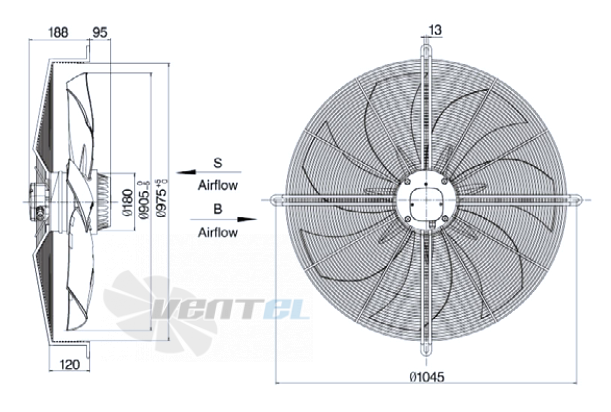 Weiguang YWF-6D-910-S-180/105-G - описание, технические характеристики, графики