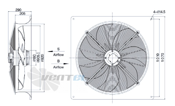 Weiguang YWF-6D-910-S-180/105-B1 - описание, технические характеристики, графики