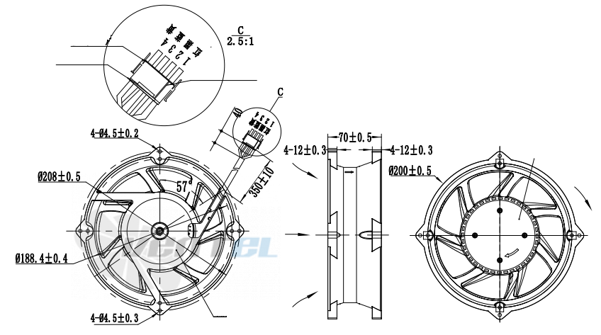 Fans-tech AF167D3-075-000 - описание, технические характеристики, графики