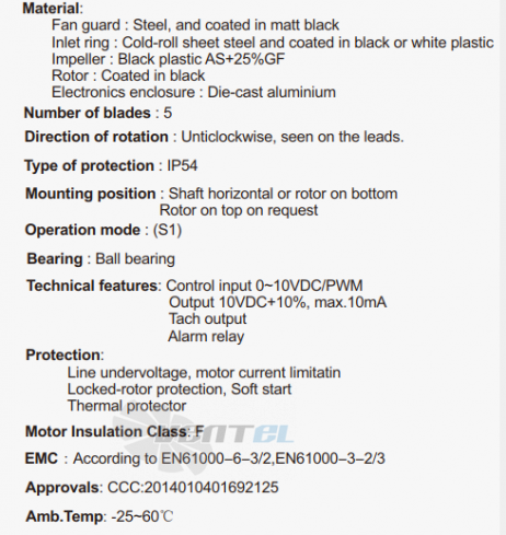 Fans-tech AF450F5-AGT-00 - описание, технические характеристики, графики