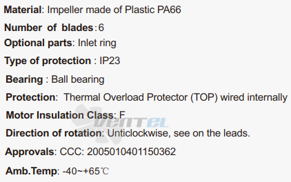 Fans-tech AR200A1-AF5-00 - описание, технические характеристики, графики