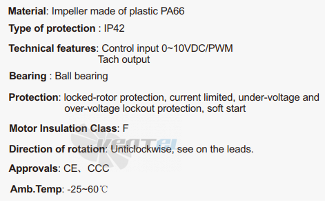 Fans-tech SC175E2-055-000-101 - описание, технические характеристики, графики