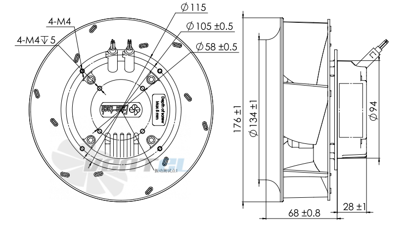 Fans-tech SC175E2-055-000-101 - описание, технические характеристики, графики