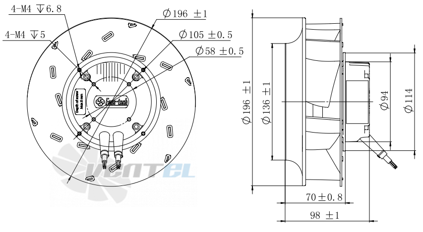 Fans-tech SC190E2-055-A00 - описание, технические характеристики, графики