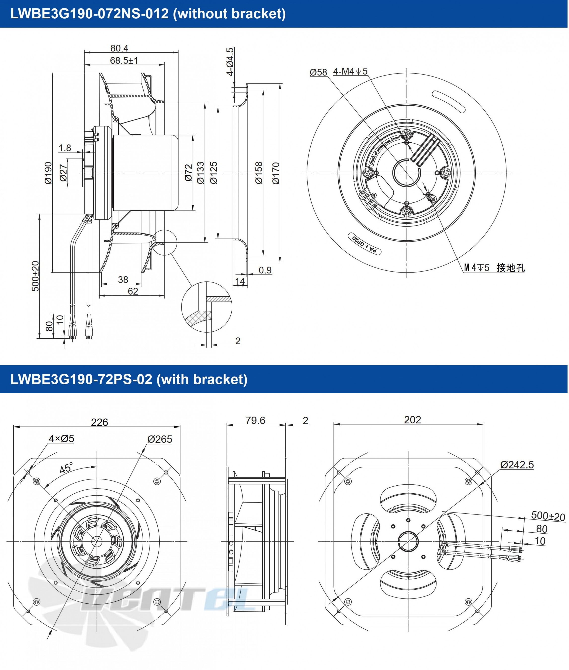 Longwell LWBE3G190-72PS-02 - описание, технические характеристики, графики