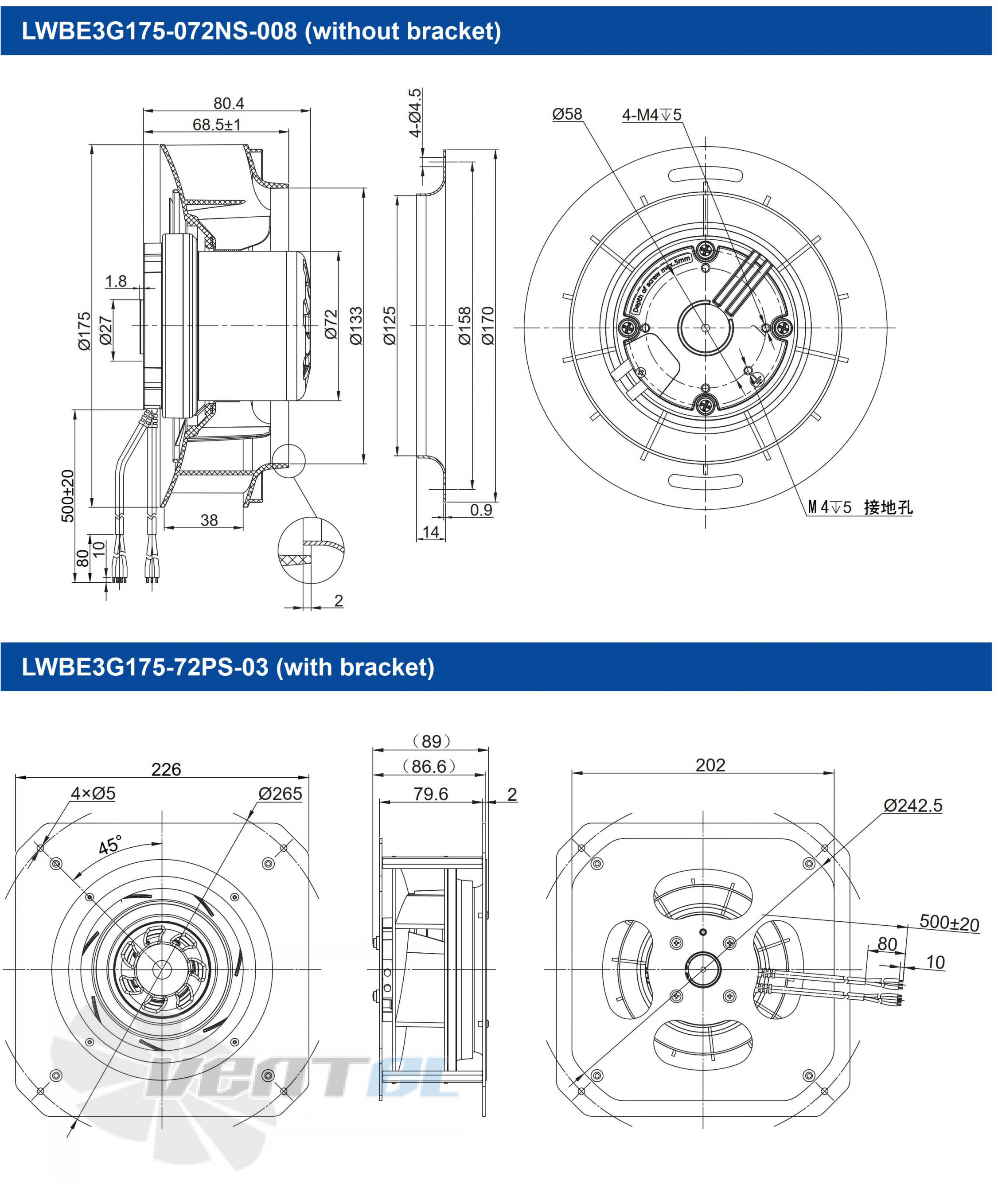 Longwell LWBE3G175-72PS-03 - описание, технические характеристики, графики