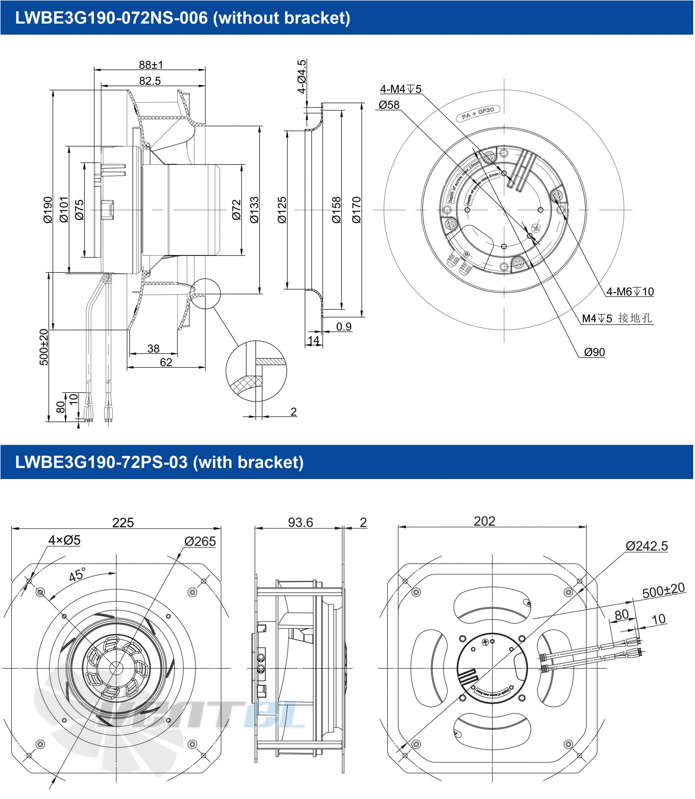 Longwell LWBE3G190-72PS-03 - описание, технические характеристики, графики