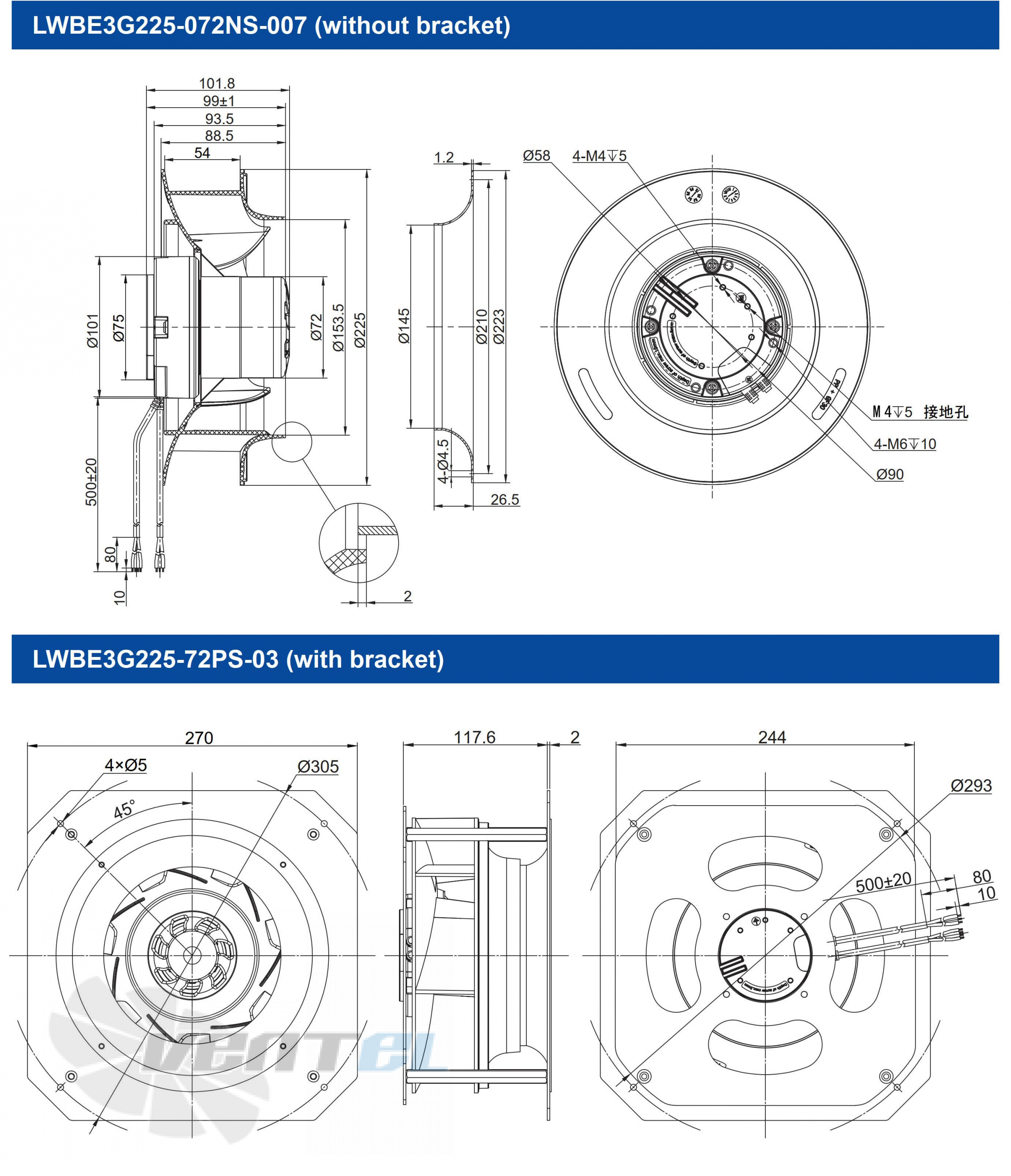 Longwell LWBE3G225-72PS-03 - описание, технические характеристики, графики