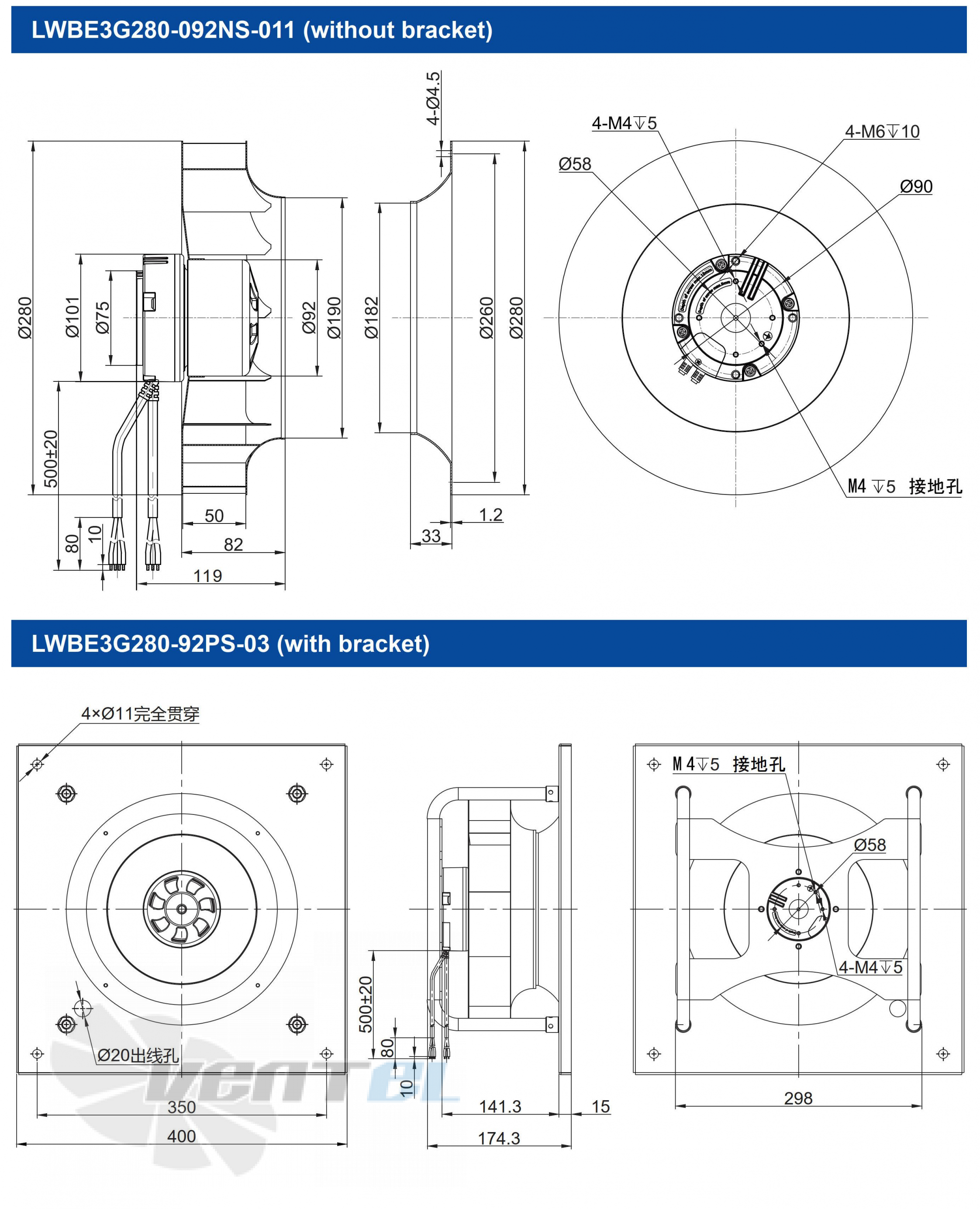 Longwell LWBE3G280-92PS-03 - описание, технические характеристики, графики