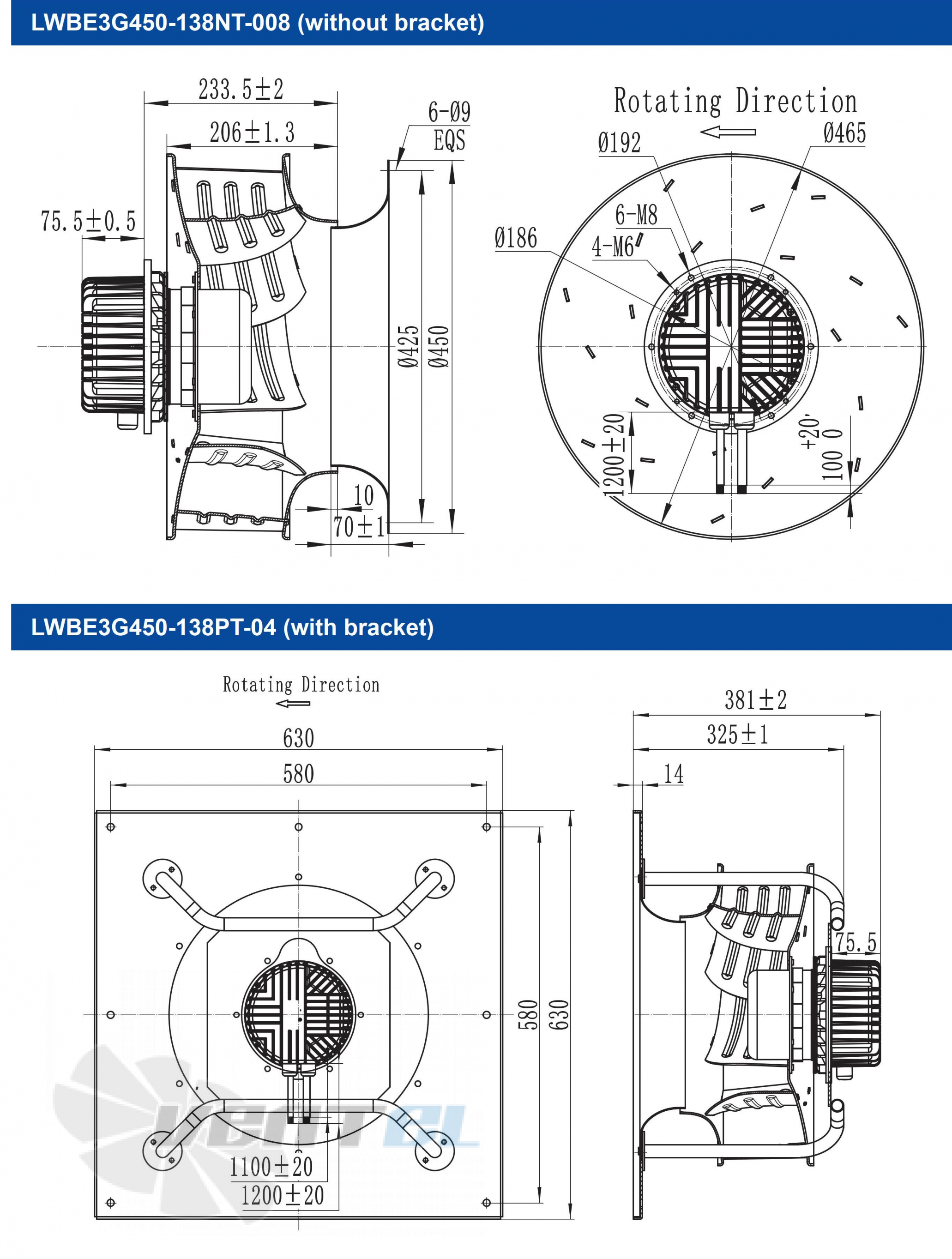 Longwell LWBE3G450-138PT-04 - описание, технические характеристики, графики