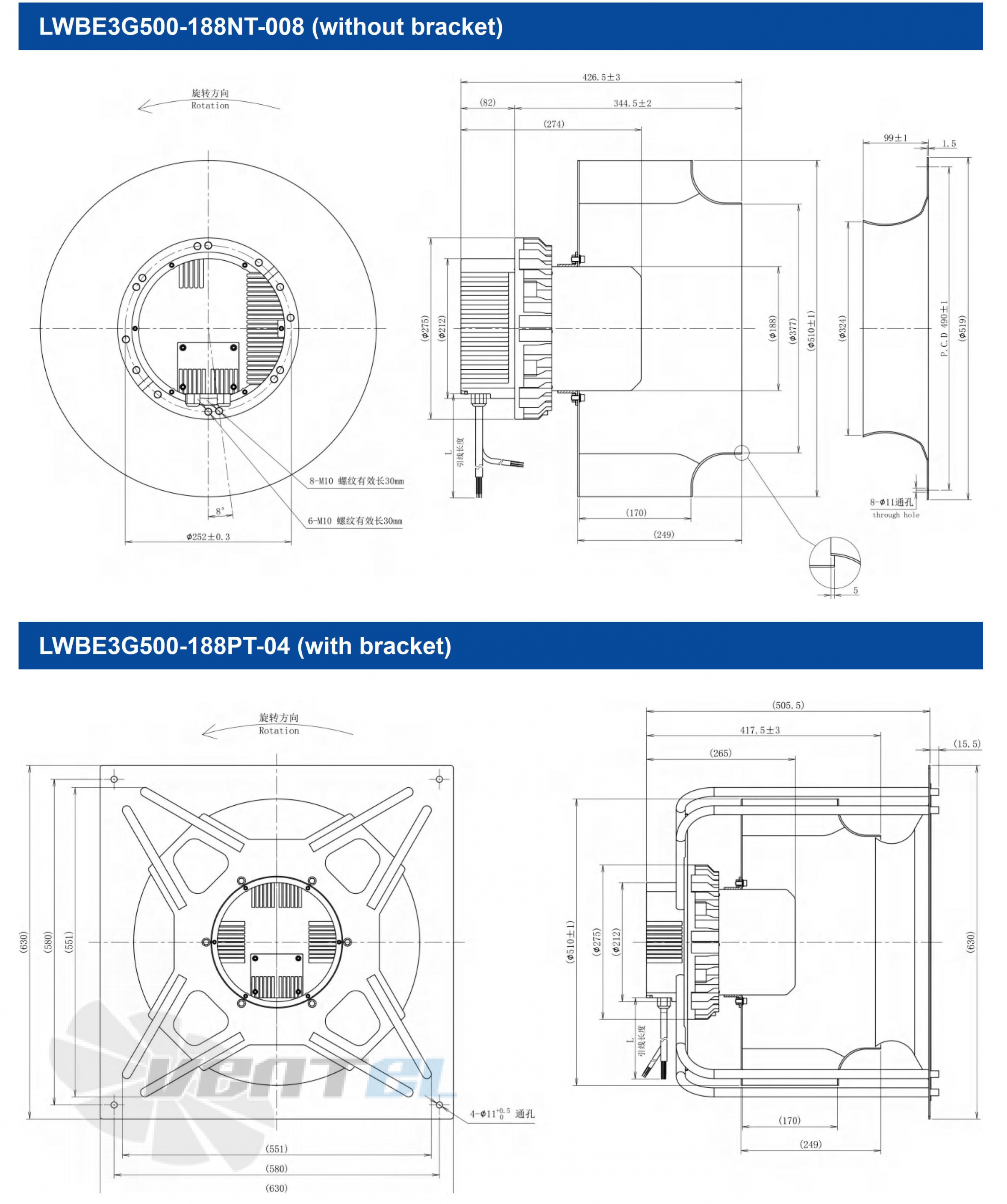 Longwell LWBE3G500-188PT-04 - описание, технические характеристики, графики