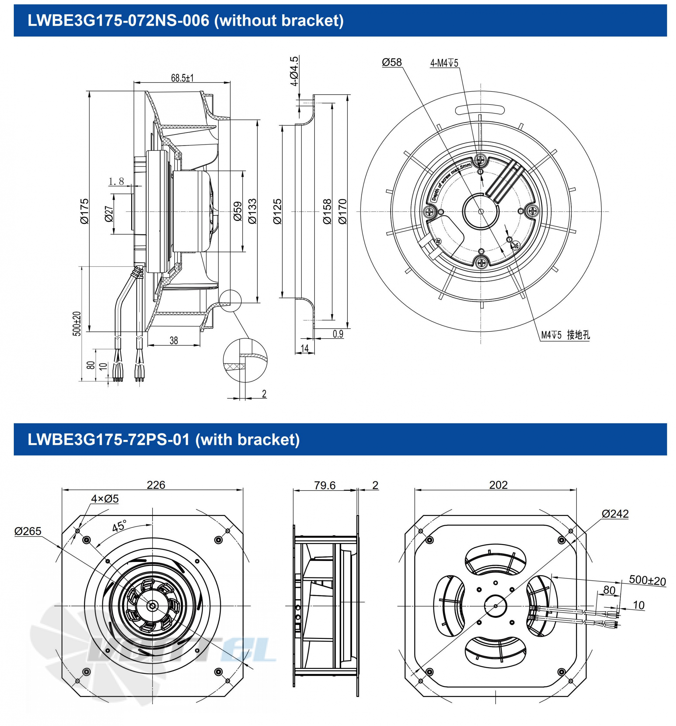 Longwell LWBE3G175-72PS-01 - описание, технические характеристики, графики