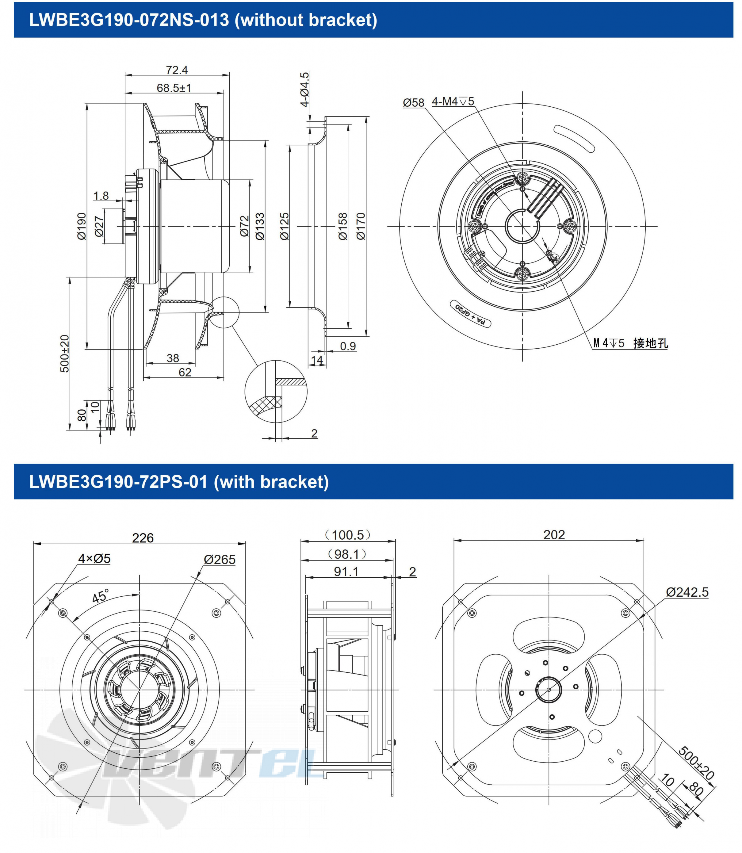 Longwell LWBE3G190-72PS-01 - описание, технические характеристики, графики