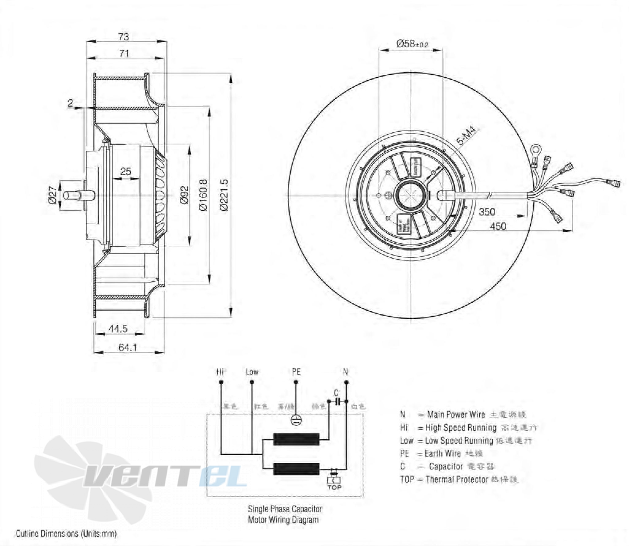 Jasonfan C2E-220.44DS - описание, технические характеристики, графики