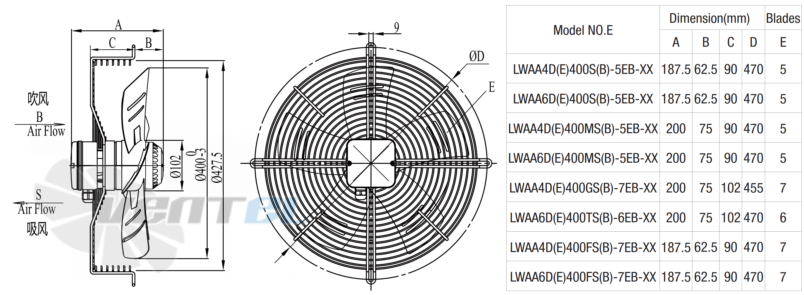 Longwell LWAA4D400S-5EB-09 - описание, технические характеристики, графики